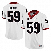 Georgia Bulldogs 59 Jordan Jenkins White Nike College Football Jersey Dzhi,baseball caps,new era cap wholesale,wholesale hats
